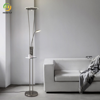 Lampada a LED postmoderna moderna minimalista in metallo di lusso regolabile a doppia testa Lampada da terra per lettura
