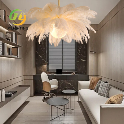 Nordic Creative Luxury Ostrich Feather Bird Pendant Light Moderno Simple Camera da letto lampadario