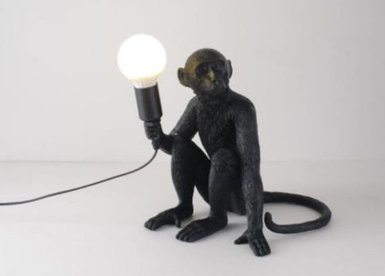 Lampade di comodino bianche/nere E27 della resina 310mm*310mm di forma della scimmia