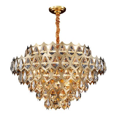 Dispositivo di lusso del pendente LED Dimmable della luce di Crystal Chandelier Vintage Hanging Ceiling del giro per il nero della camera da letto della sala da pranzo