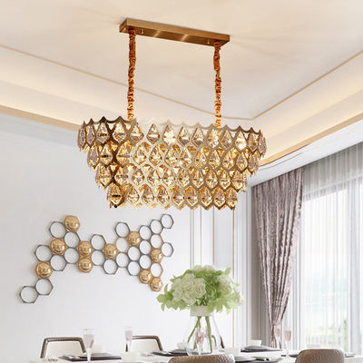 Candeliere di lusso contemporaneo moderno Lampfor del supporto a livello LED della luce di Crystal Dimmable Temperature Adjustable Ceiling