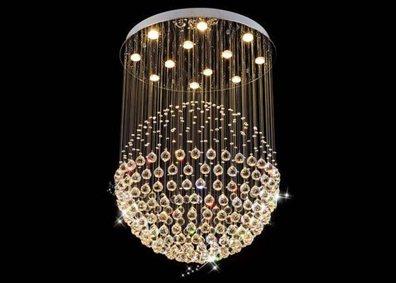 Acciaio inossidabile Crystal Pendant Light For Hotel di goccia nordica di lusso