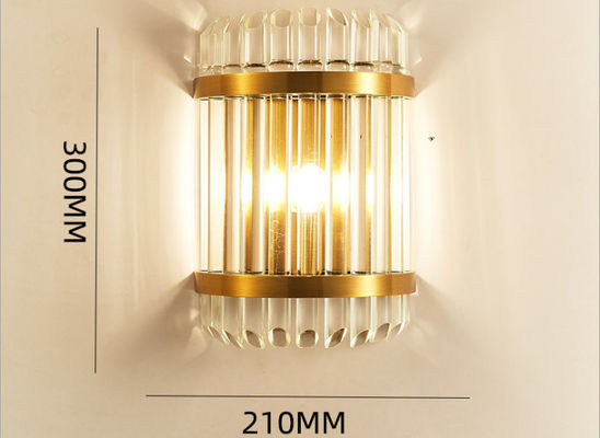 diametro 210mm Hright 300mm/500mm Crystal Wall Lamp della decorazione di 240V Antivari