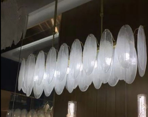 Lunghezza lattea 80cm Crystal Pendant Light di larghezza 25cm di altezza 35cm della piuma