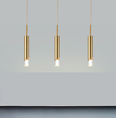 Oro moderno esile lungo vetro/metallo ed il nero della luce del pendente del LED