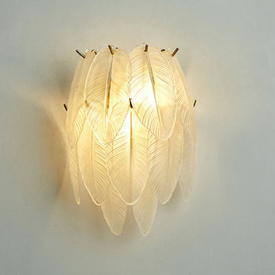 G9 il ferro Art Golden Feather Crystal Wall accende 25cm per la camera da letto