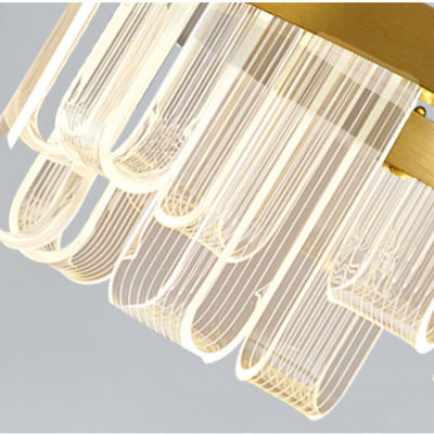 Colore di rame moderno della luce del pendente della fiamma acrilica della toppa del LED