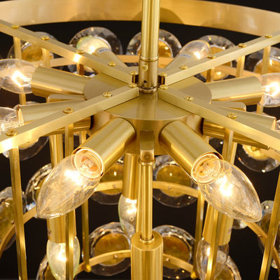 Luce dell'interno di acciaio inossidabile Crystal Chandelier dell'oro della decorazione E14