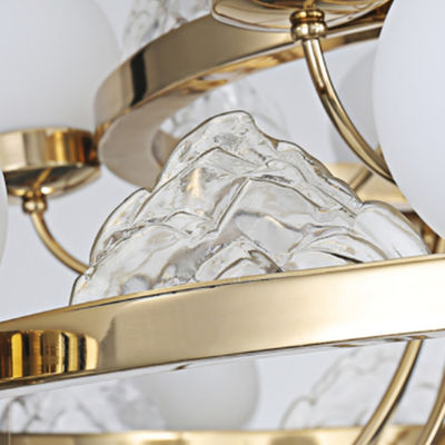 Il pendente d'attaccatura moderno di vetro candido dell'oro del ferro accende la sorgente luminosa G9