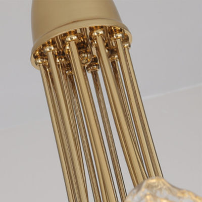 Il pendente d'attaccatura moderno di vetro candido dell'oro del ferro accende la sorgente luminosa G9