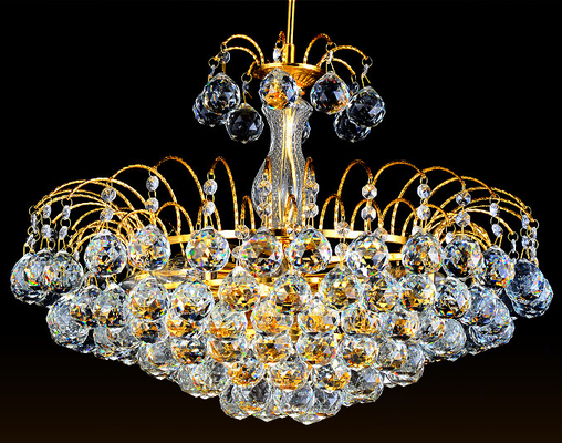 Salone di lusso che pranza la luce di Hall Gold Clear Crystal Pendant