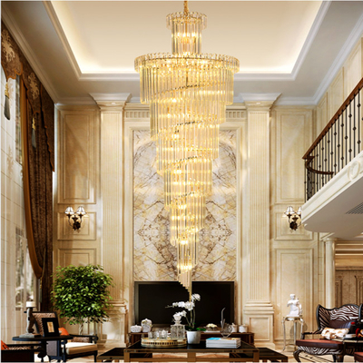 Oro di lusso Crystal Chandelier Dia moderno della scala dell'hotel 450cm