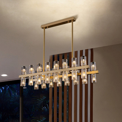 G4 sala da pranzo postmoderna Crystal Hanging Lamps Gold Color