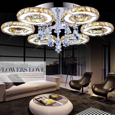 Radura moderna Crystal Chandeliers dell'oro della plafoniera dell'hotel LED