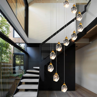 La casa della radura del metallo ha condotto Crystal Pendant Light For Apartment moderno