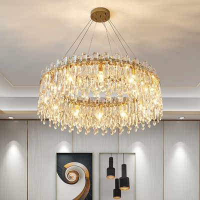 Oro operato Crystal Pendant Lamp Bedroom Decorative 110lm