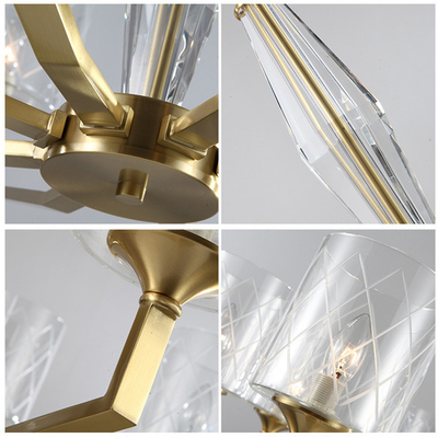 Lampada di pendente moderna chiaro del metallo E14 di vetro della lampadina per il salone