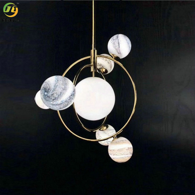 Luce moderna del pendente della decorazione di vetro nordica di Ring Hanging Kitchen Earth White