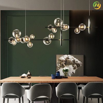 Candeliere lungo di lusso G9 della bolla della luce moderna nordica per il ristorante