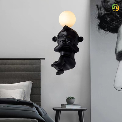 Fumetto moderno della scimmia dell'orso della lampada da parete della camera da letto G4 decorativo