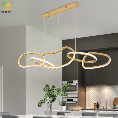 Cerchio moderno della luce cinque del pendente della cucina di goccia del silicio di acciaio inossidabile per il salone