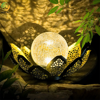 Le luci all'aperto solari impermeabili sfrigolano vetro Lotus Decoration del globo