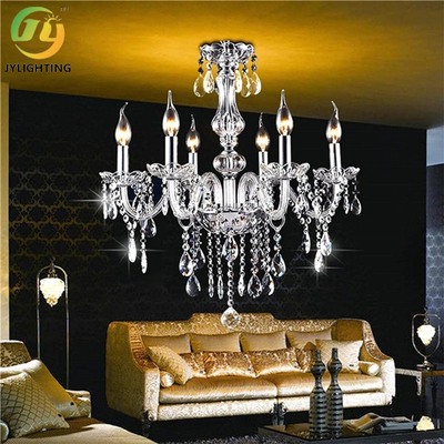 E14 Crystal Candle Chandelier Indoor Metal a file Chrome