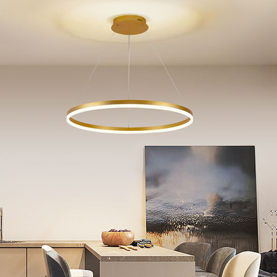 Stanza moderna acrilica di alluminio del soffitto LED Ring Chandelier Lighting For Dining