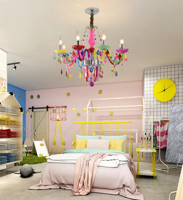 Vetro Crystal Chandelier Colorful Dreaming Lovely Macaron del candeliere della camera da letto dei bambini