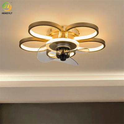 L'oro/ventilatore da soffitto a livello nero del metallo LED del supporto ha integrato 48W per le piccole stanze