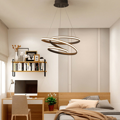 Anello di alluminio moderno LED che accende i candelieri per la camera da letto del salone