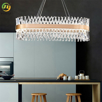Candeliere di lusso di rettangolo di Crystal Pendant Light K9 Crystal And Metal Gold LED
