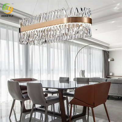 Candeliere di lusso di rettangolo di Crystal Pendant Light K9 Crystal And Metal Gold LED