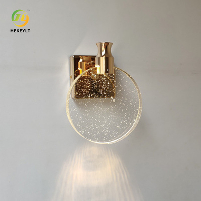 Specchio rotondo della Tabella di condimento della lampada da parete di Crystal Gold Background Metal Modern
