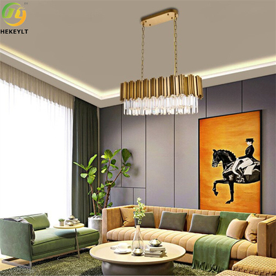 Dimmable Crystal Pendant Light Luxury a file K9 Crystal Metal Gold
