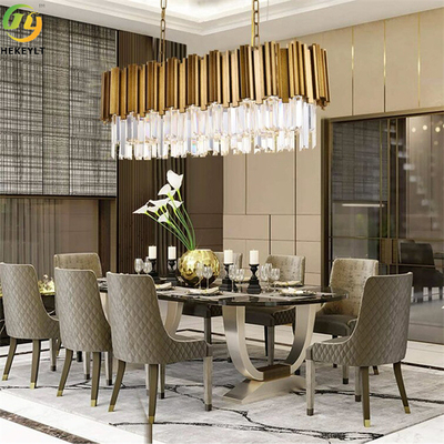 Dimmable Crystal Pendant Light Luxury a file K9 Crystal Metal Gold
