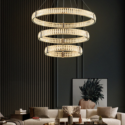 Salone su misura di Crystal Pendant Light Apartment Artistic dell'oro del LED