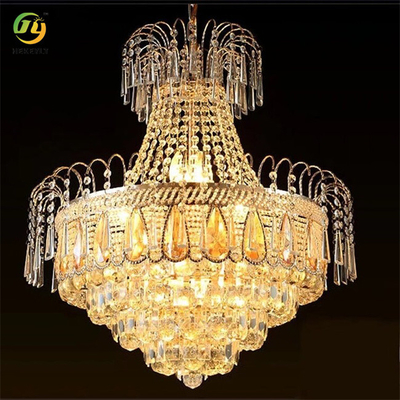 Lampada a sospensione moderna in cristallo con lustro per interni in oro diametro 60 cm per soggiorno
