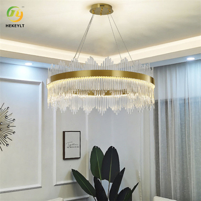 Lampada a sospensione in cristallo moderna per interni con diametro 60 cm in oro per la decorazione