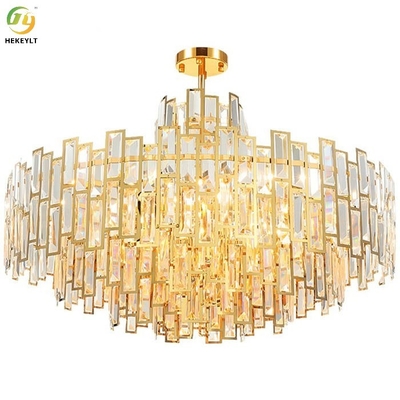 D60 * H48cm E14 Candela Lampadario Cristallo Personalizzato Elegante Oro