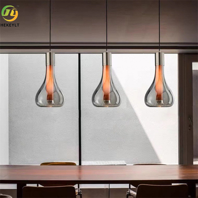 Chrome di alluminio e di vetro di E27 e decorazione fumosa di Gray Pendant Light For Indoor