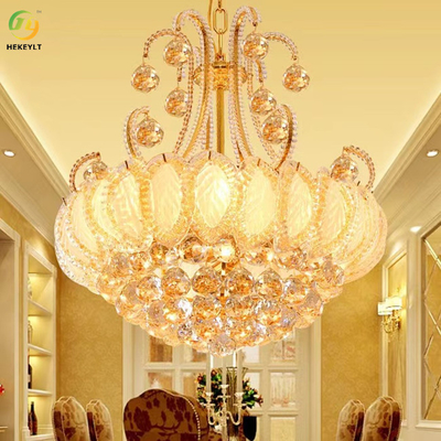 Giro Crystal Chandeliers dell'oro K9 Crystal Hanging Ceiling Light Modern del LED