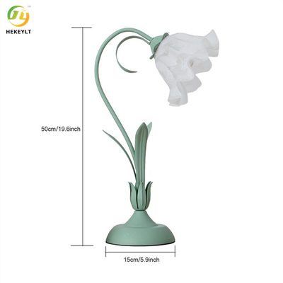 Supporto ceramico della lampada della lampada da tavolo di vetro del fiore di verde E27