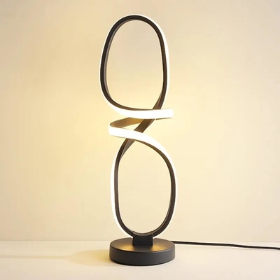 Il nero moderno nordico della lampada da tavolo minimalista del lato del letto del metallo del LED geometrico