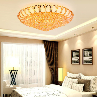Candeliere di lusso dell'oro della camera da letto di Crystal Led Ceiling Light Round