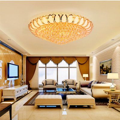 Candeliere di lusso dell'oro della camera da letto di Crystal Led Ceiling Light Round