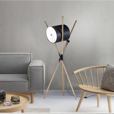 Stile danese nordico di cuoio 58x173cm della lampada di pavimento del salone LED della noce