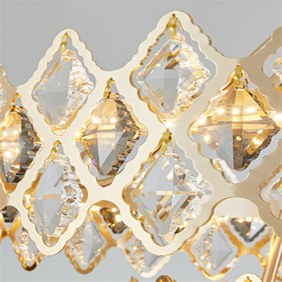Oro del LED che appende la camera da letto di lusso moderna della stanza di Crystal Glass Chandelier For Living
