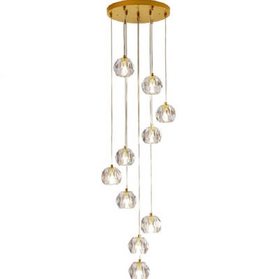 Candeliere nordico della palla di cristalli della luce del pendente della decorazione della scala dell'hotel