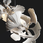Candeliere nordico bianco del rame LED del fiore del ginkgo biloba della luce del pendente
